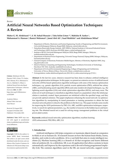 Artificial Neural Networks Based Optimization … - wintechmobiles.com