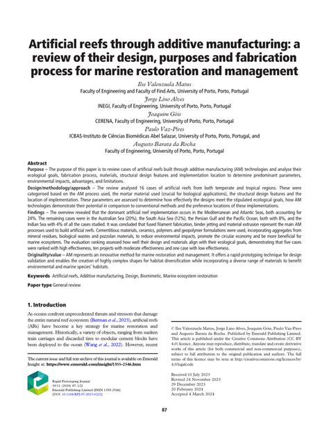 Artificial reefs through additive manufacturing: a review of their ... - muktibox.com
