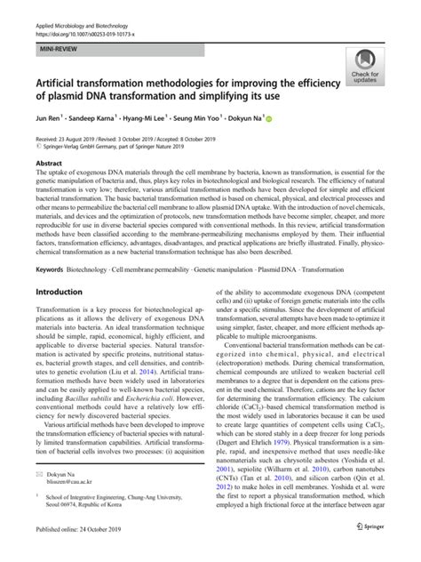 Artificial transformation methodologies for improving the efficiency of ... - muktibox.com