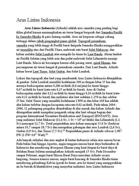 Arus Lintas Indonesia dan Dampaknya | PDF | Sains - raincitystudios.com