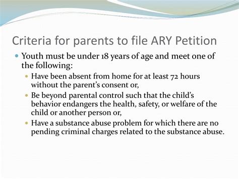 ARY CHINS STEPS IN FILING AN AT RISK YOUTH OR