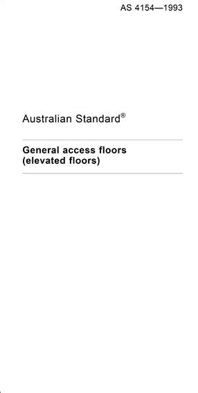 AS 4154 1993 General access floors elevated floors PDF