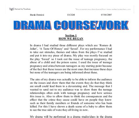 AS Drama Coursework