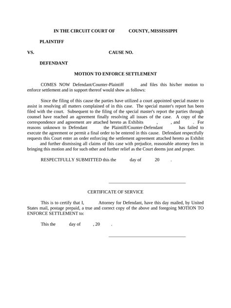 AS FILED Motion to Enforce Agreement pdf