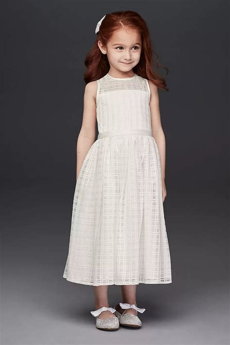 As Is Crosshatch Checked Flower Girl Dress - davidsbridal.ca - muktibox.com