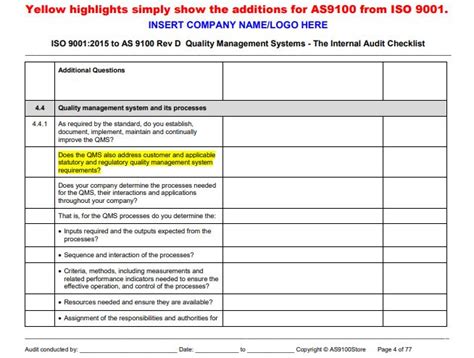 AS9100 Audit Report