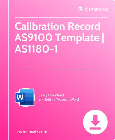 AS9100 Calibration Record
