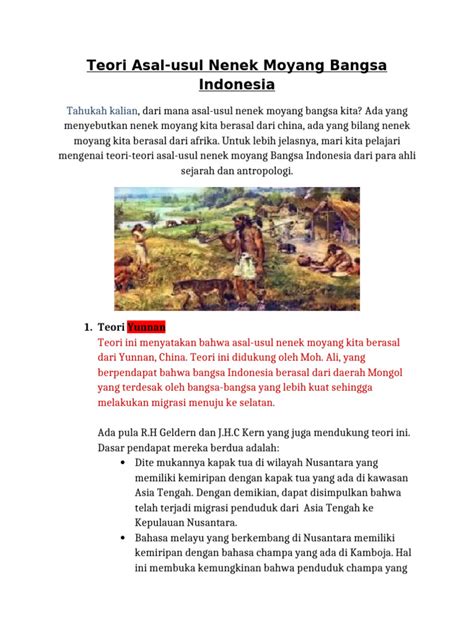 Asal Usul Nenek Moyang - Teori dan Kebudayaannya - wintechmobiles.com