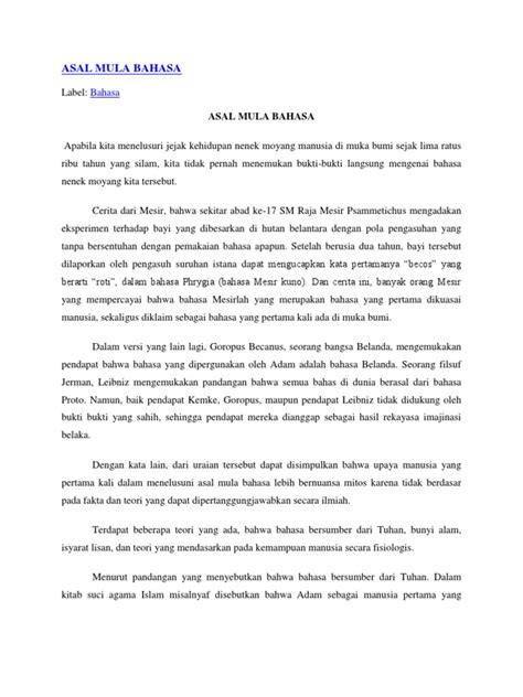 Asal-mula bahasa - Wikipedia bahasa Indonesia, ensiklopedia bebas - muktibox.com