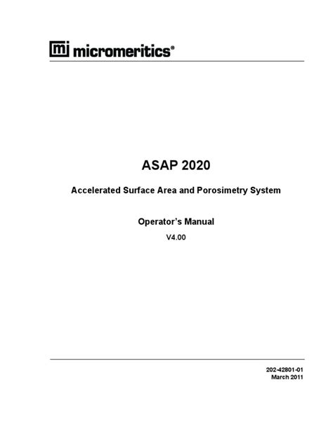 ASAP2020 Operator s Manual
