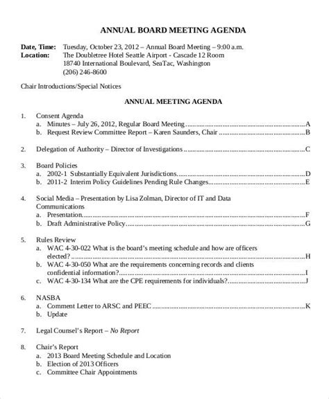 ASC Annual Board Meeting Agenda Sept 17
