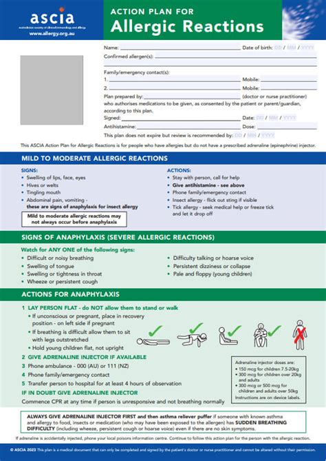 ASCIA Action Plans - Allergy & Anaphylaxis Australia