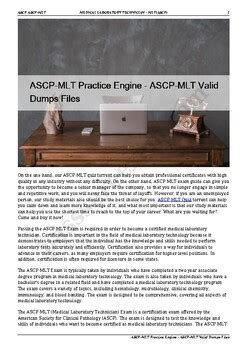 ASCP-MLT Dumps