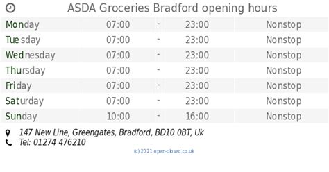 ASDA - Greengates, Bradford - Opening Times & Store …