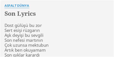 ASFALT DÜNYA LYRICS LYRICS. 