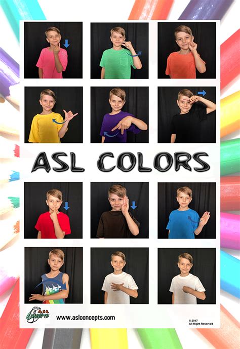 ASL Color Poster ASL Concepts