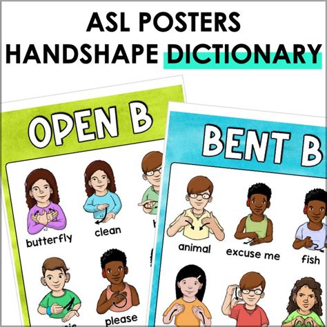 ASL Handshape Poster Set Handshape Dictionary in 2023 Language