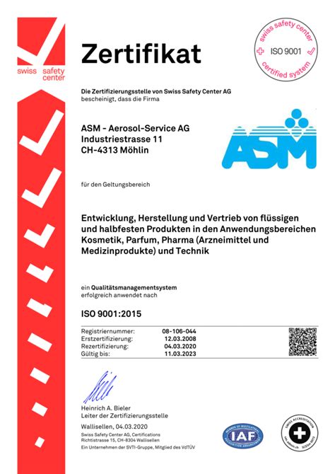 ASM Zertifizierung