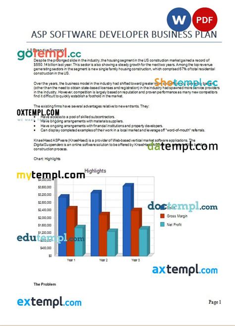 ASP Software Developer Business Plan
