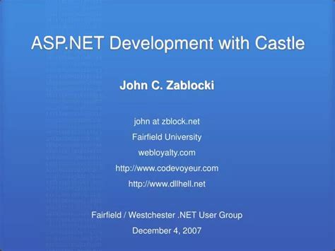 ASP net Development With Castle