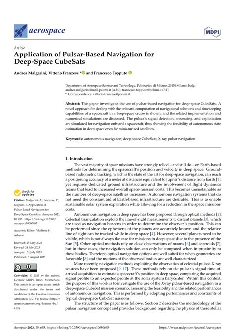 Aspects of Pulsar Navigation for Deep Space Mission Applications - muktibox.com