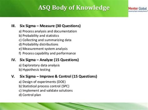 ASQ Body of Knowledge for Green Belt