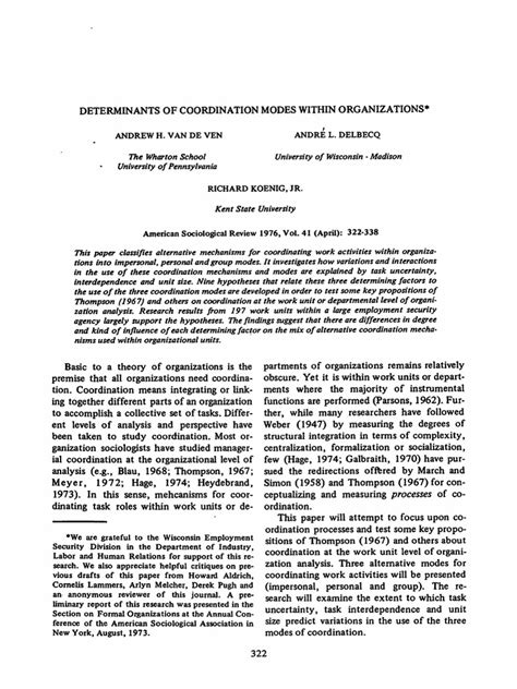 ASR 1976 Van de Ven Delbeq Determinants of Coordination