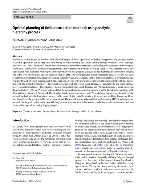 Assesment of Optimum Timber Extraction Methods Using Geographic ... - raincitystudios.com