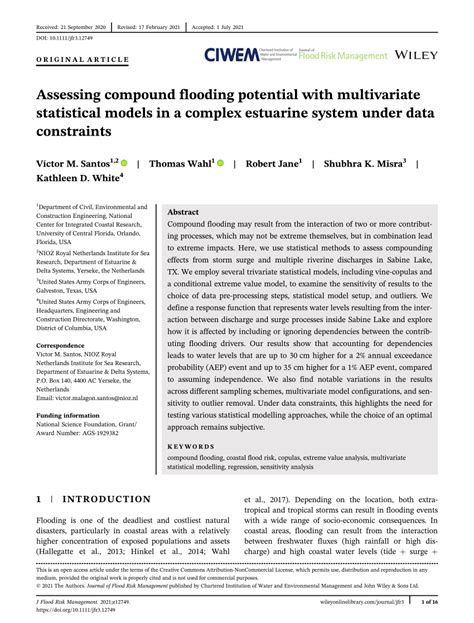 Assessing compound flooding potential with multivariate statistical ... - wintechmobiles.com