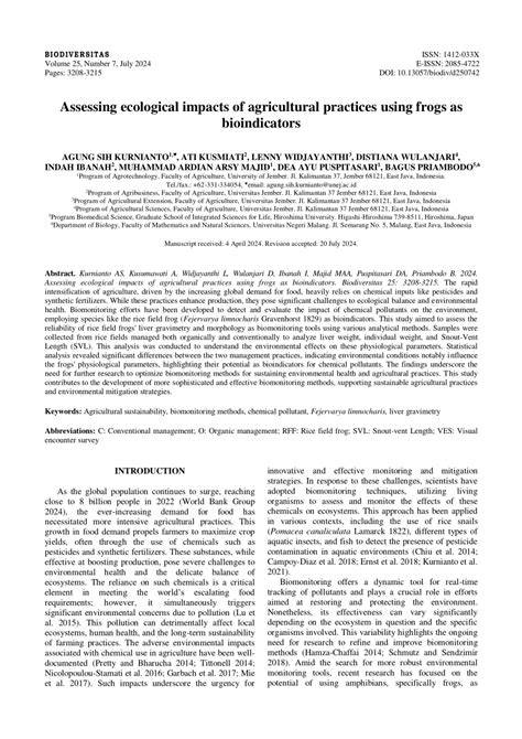 Assessing ecological impacts of agricultural practices … - raincitystudios.com