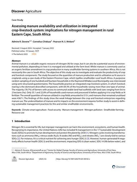Assessing manure availability and utilization in integrated ... - Springer - raincitystudios.com