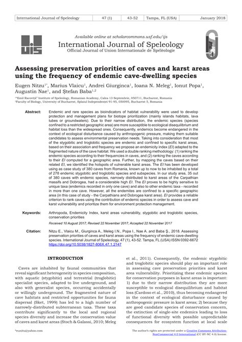 Assessing preservation priorities of caves and karst areas using the ... - muktibox.com
