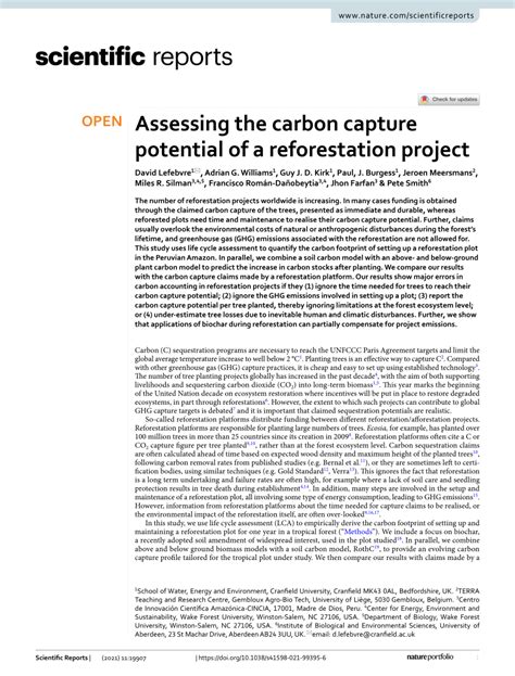 Assessing the carbon capture potential of a reforestation project - muktibox.com