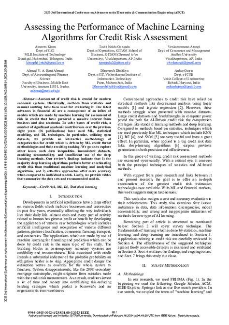 Assessing the Performance of Machine Learning Algorithms for Credit ... - coolestguyplanet.net