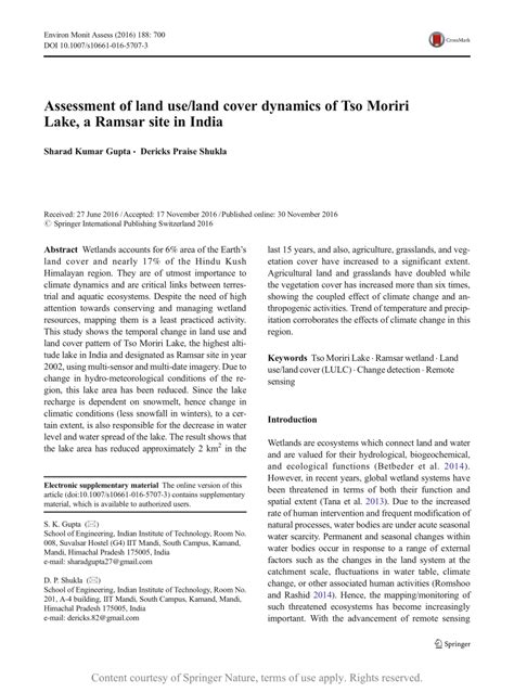 Assessment of land use/land cover dynamics in the Indian Himalayan ... - wintechmobiles.com
