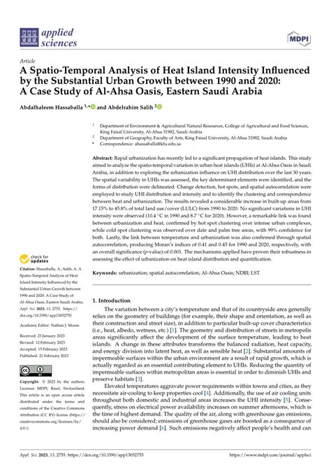 Assessment of spatio-temporal intra-rural heat island variability based ... - coolestguyplanet.net