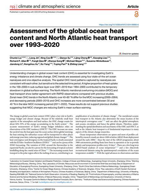 Assessment of the global ocean heat content and North … - raincitystudios.com