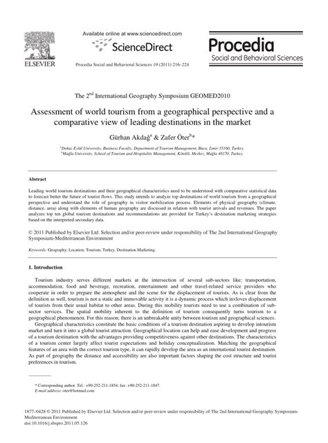 Assessment of world tourism from a geographical perspective and a ... - wintechmobiles.com