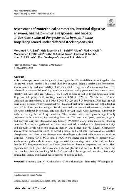 Assessment of zootechnical parameters, intestinal digestive enzymes ... - raincitystudios.com