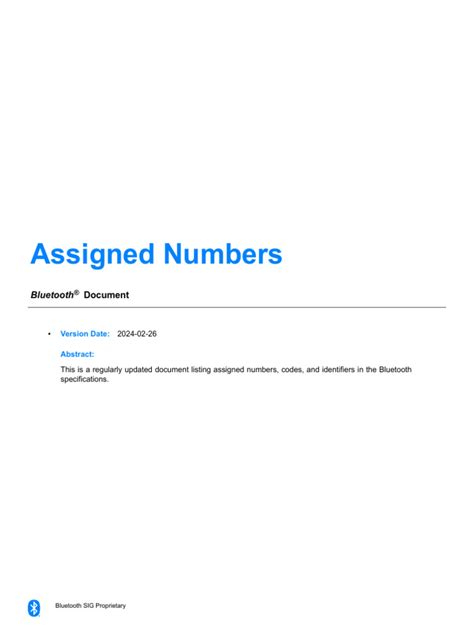Assigned Numbers - Bluetooth Technology Website - coolestguyplanet.net
