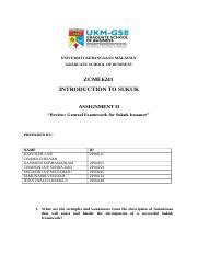 ASSIGNMENT II General Framework for Sukuk Issuance GROUP 1 docx