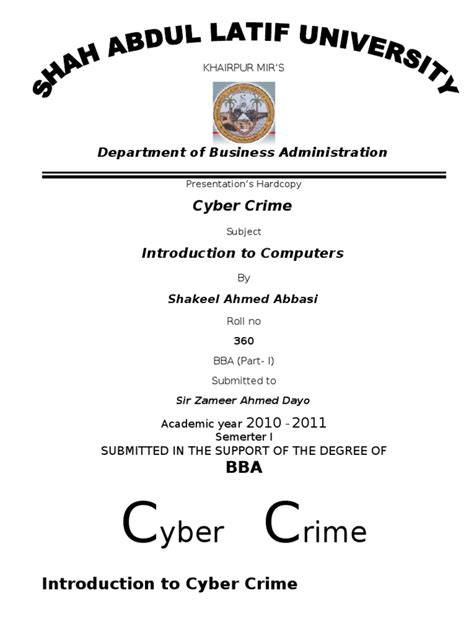 ASSIGNMENT ON CYBERCRIME