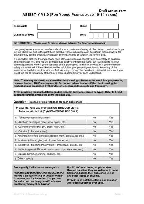 ASSIST Y 10 14yo DRAFT questionnaire 24Oct2011 DASSA June2013