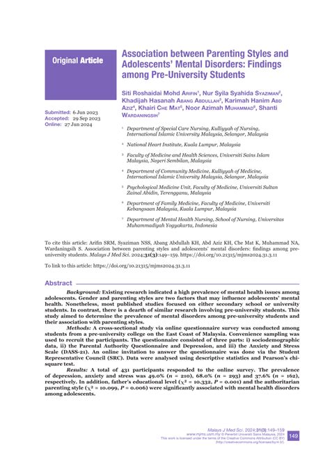 Association between Parenting Styles and Mental Health Problems in ... - wintechmobiles.com