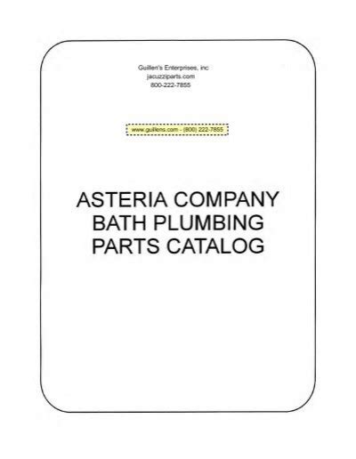 ASTERIA COMPANY BATH PLUMBING PARTS