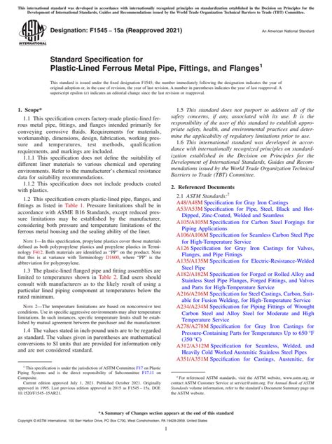 ASTM F1545-15a - Standard Specification for Plastic-Lined …