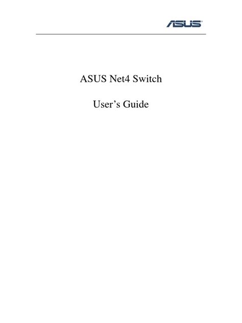 ASUS Net 4 Switch UserGuide XP en V1