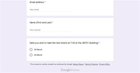 ASVAB Sign Up Form