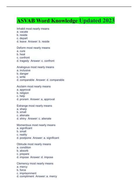ASVAB Word Knowledge Guide Proven Tips + Free Practice Test
