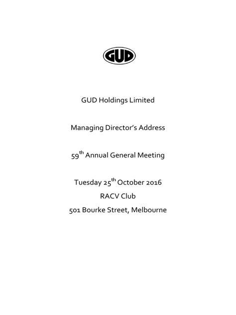 ASX 2016 10 25 AGM Managing Directors Address